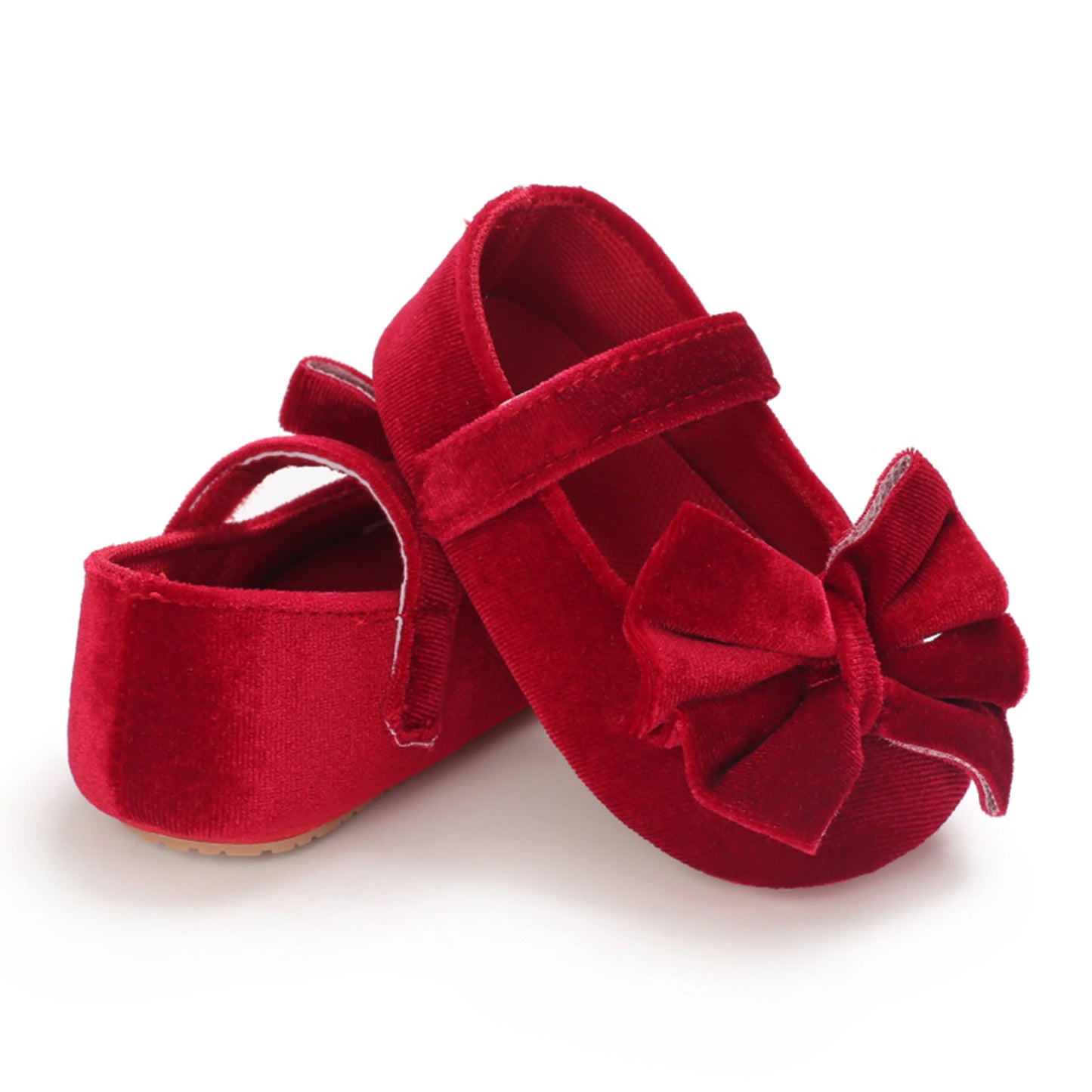 0-12M Princess Newborn Baby Girl Shoes Cute Bow Velvet Crib Shoes Christmas Xmas Gift