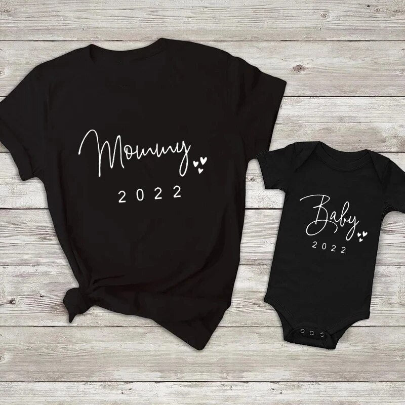 Funny Daddy Mommy Brother Sister Baby 2022 Family Matching Clothes Outfits Father Son Mother and Daughter Tshirts Baby Clothes