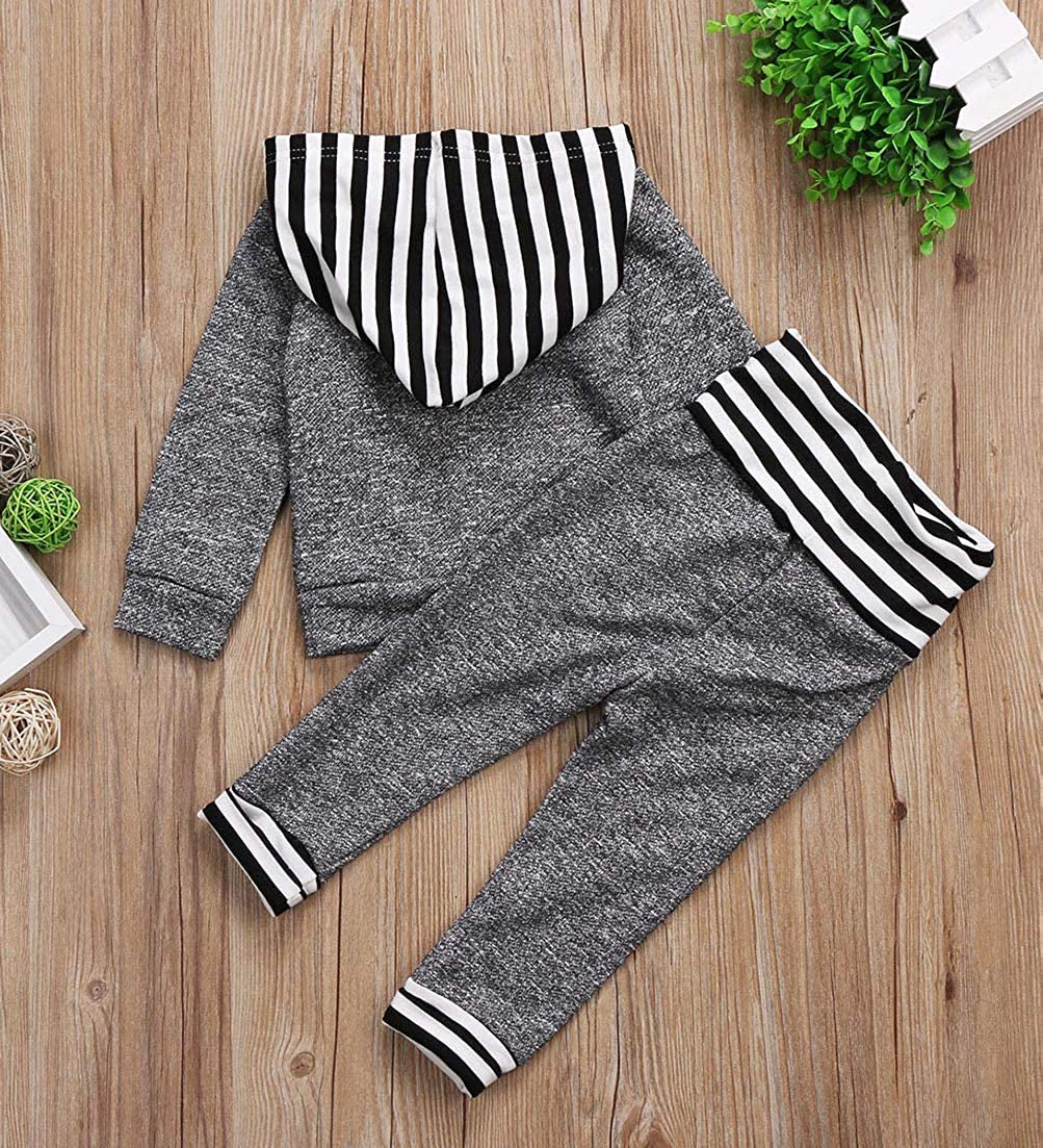 Toddler Infant Baby Boy Clothes Hoodie Fall Winter Sweatsuit Pants Gender Neutral Long Sleeve Outfit Set