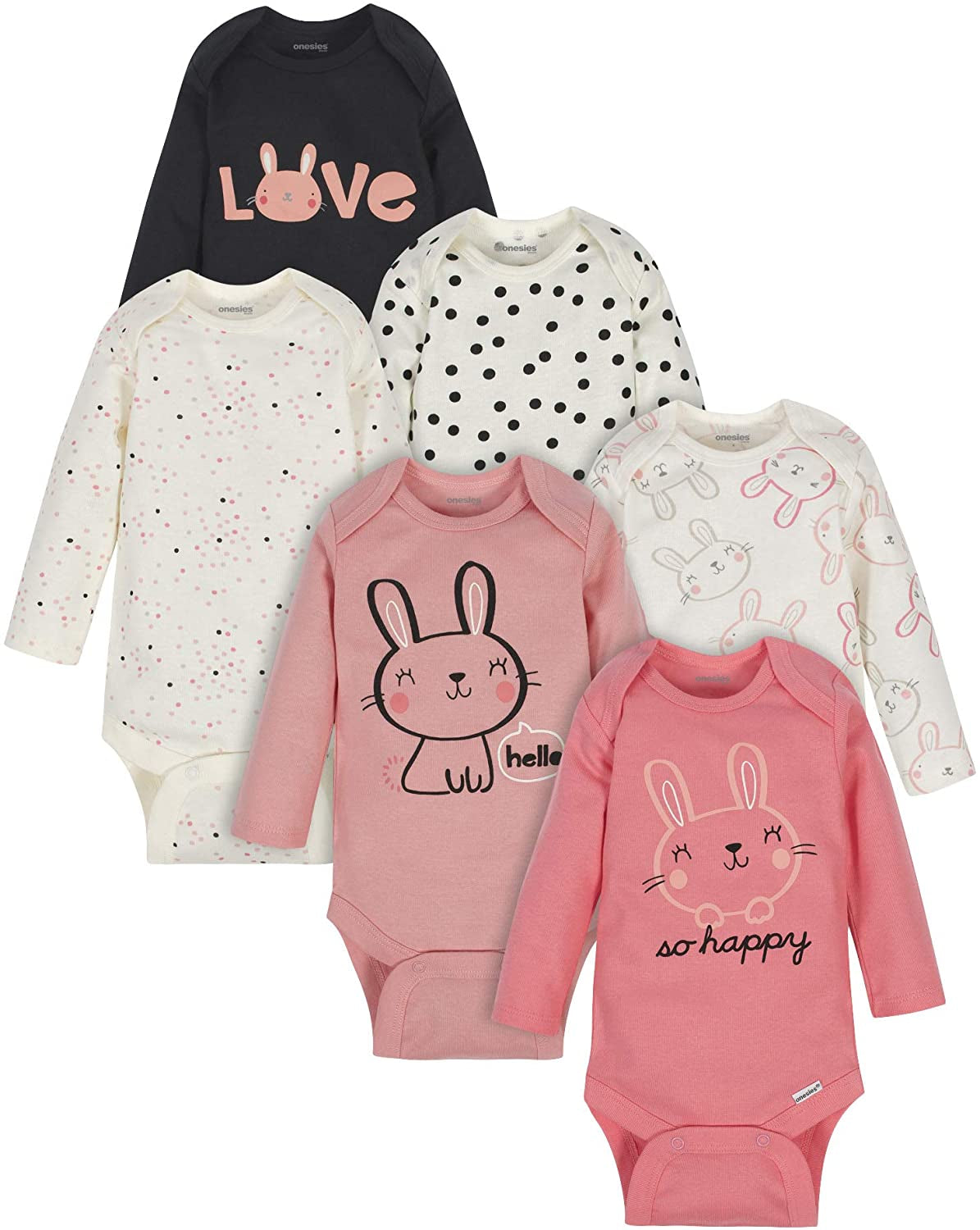 Unisex-Baby 6-Pack Long Sleeve Bodysuits