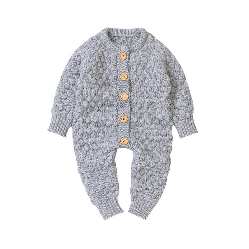 0-18M Newborn Infant Baby Girl Boy Romper Knitted Long Sleeve Jumpsuit Warm Autumn Winter Baby Clothes Costumes Solid