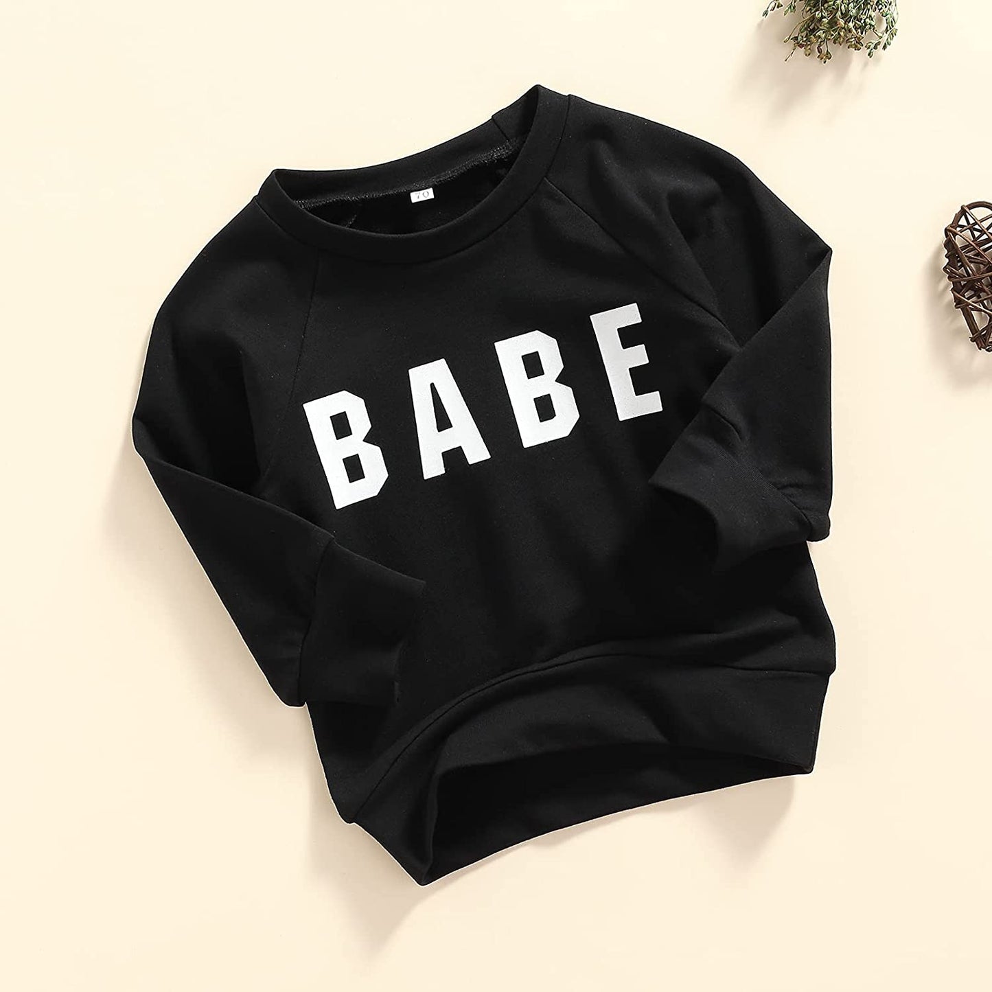 Infant Sweatshirt Toddler Crewneck Sweater Newborn Hoodies Baby Boy Girls Clothes Letter Printed Fall Spring Pullover