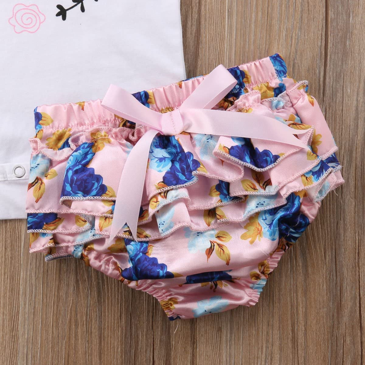 Baby Girls Jumpsuit Newborn Infant Kids Floral Clothes Shorts Summer Romper Bodysuit Sundress Outfits (3-6 Months, Pink)