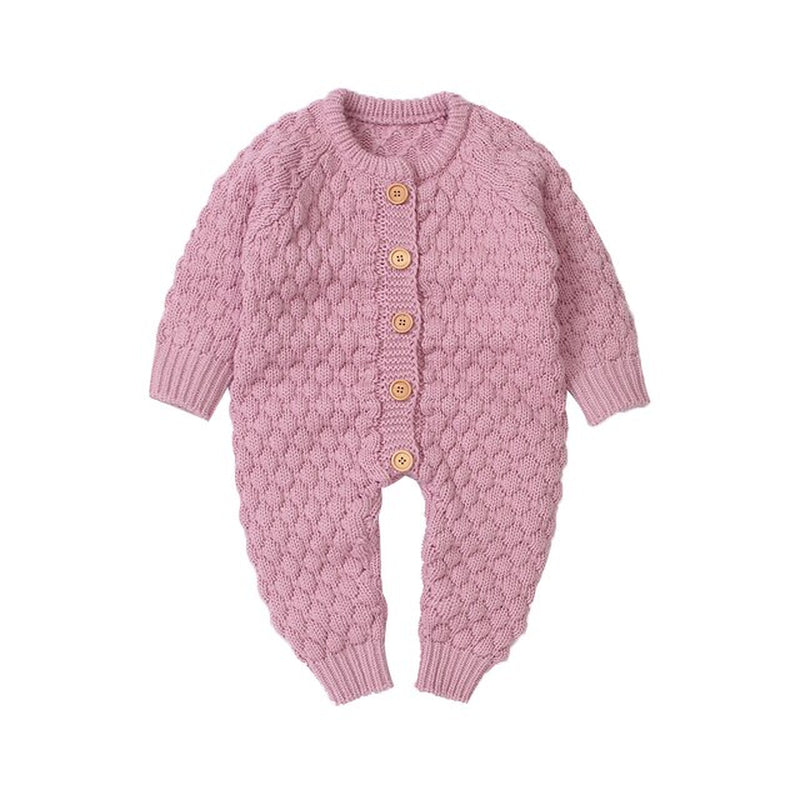 0-18M Newborn Infant Baby Girl Boy Romper Knitted Long Sleeve Jumpsuit Warm Autumn Winter Baby Clothes Costumes Solid