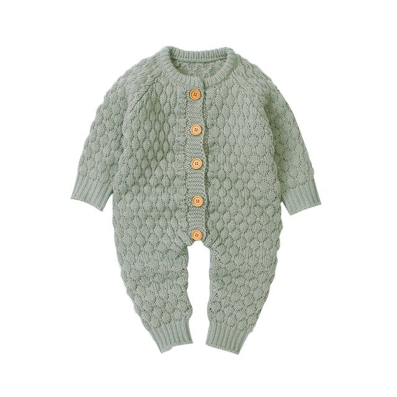 0-18M Newborn Infant Baby Girl Boy Romper Knitted Long Sleeve Jumpsuit Warm Autumn Winter Baby Clothes Costumes Solid