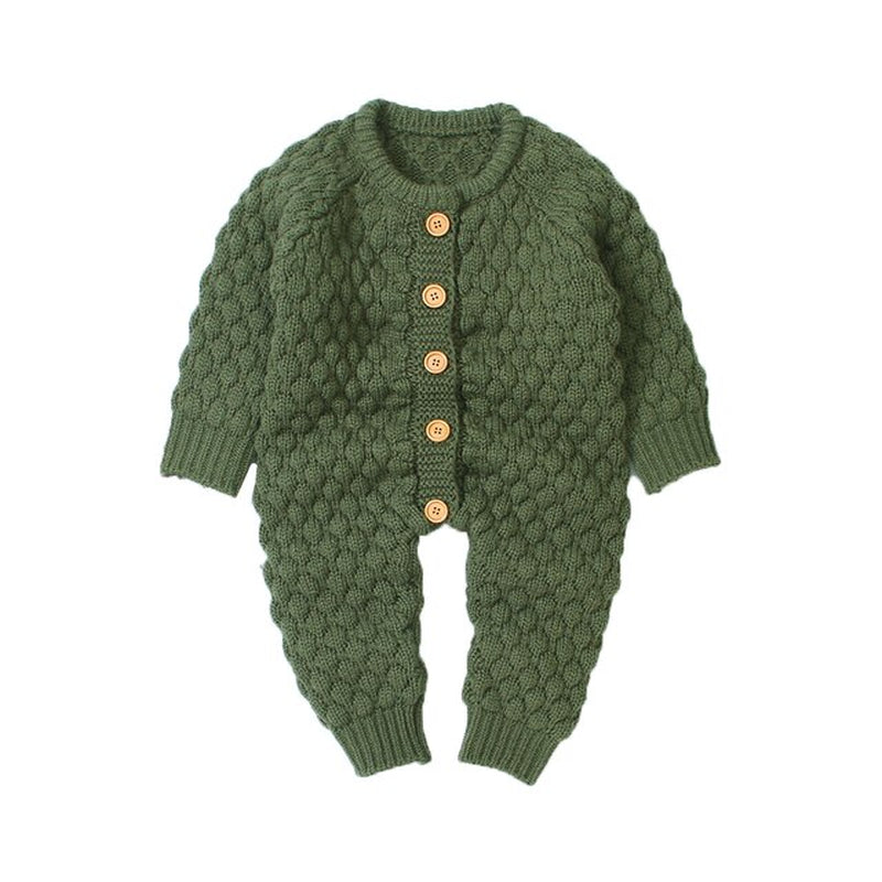 0-18M Newborn Infant Baby Girl Boy Romper Knitted Long Sleeve Jumpsuit Warm Autumn Winter Baby Clothes Costumes Solid