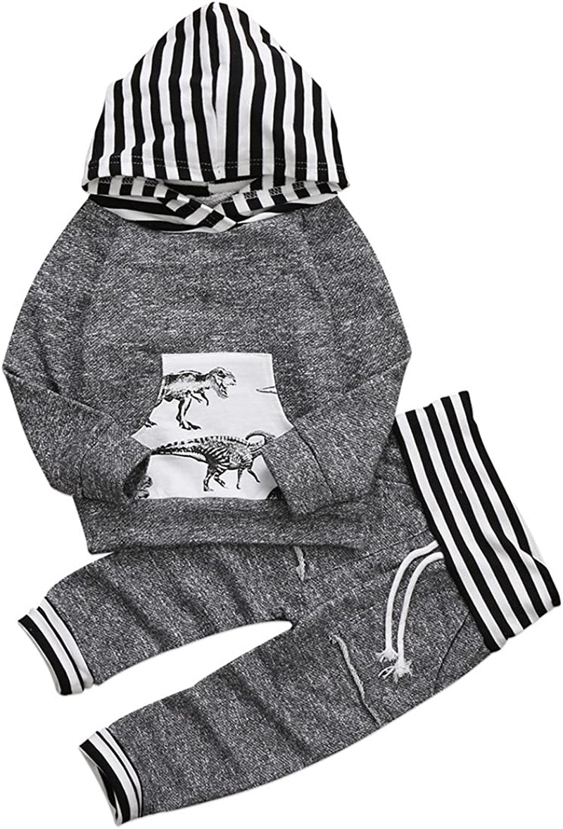 Toddler Infant Baby Boy Clothes Hoodie Fall Winter Sweatsuit Pants Gender Neutral Long Sleeve Outfit Set