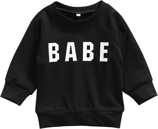 Infant Sweatshirt Toddler Crewneck Sweater Newborn Hoodies Baby Boy Girls Clothes Letter Printed Fall Spring Pullover